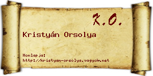 Kristyán Orsolya névjegykártya