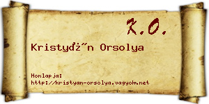 Kristyán Orsolya névjegykártya