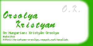 orsolya kristyan business card